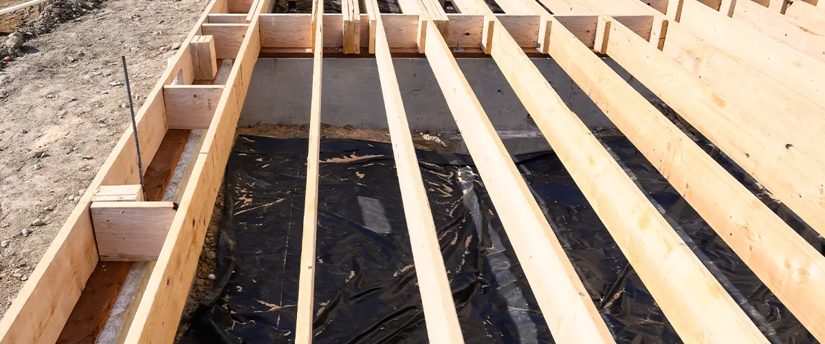 newly built floor joist home construction