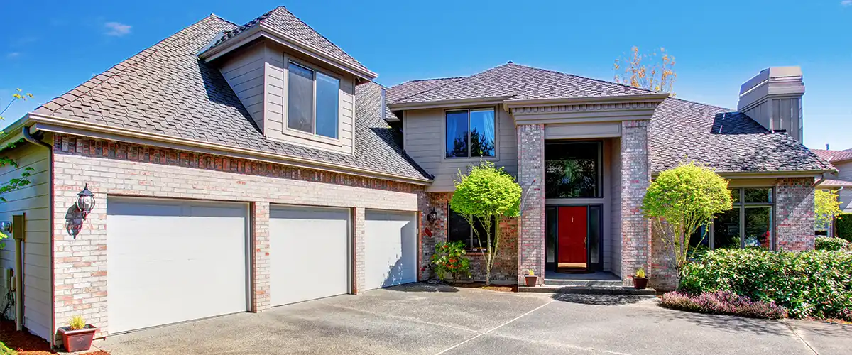 Large custom home with three-car garage